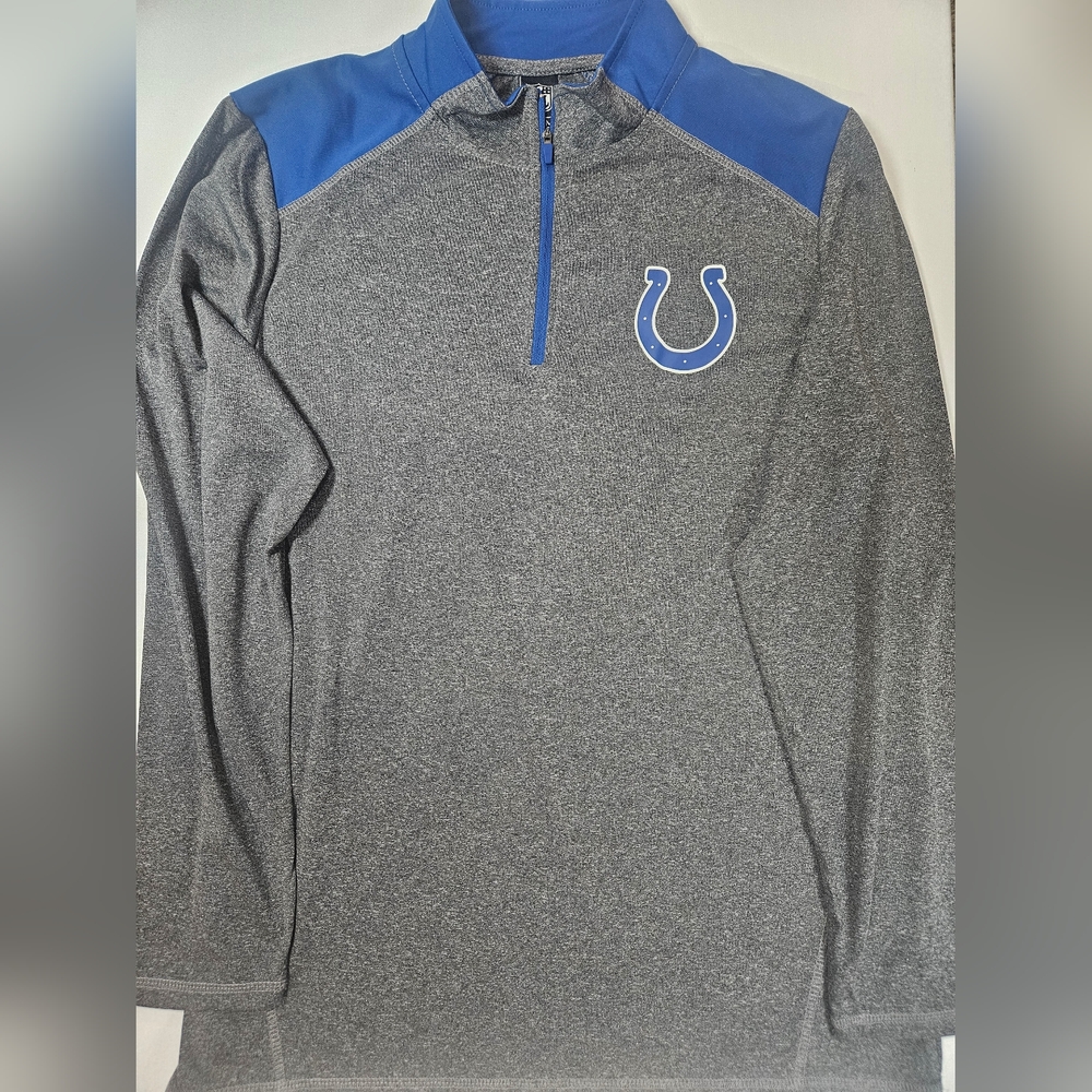 Indianapolis Colts Mens Pullover Large Grey Blue NFL Team Apparel‎ Athletic